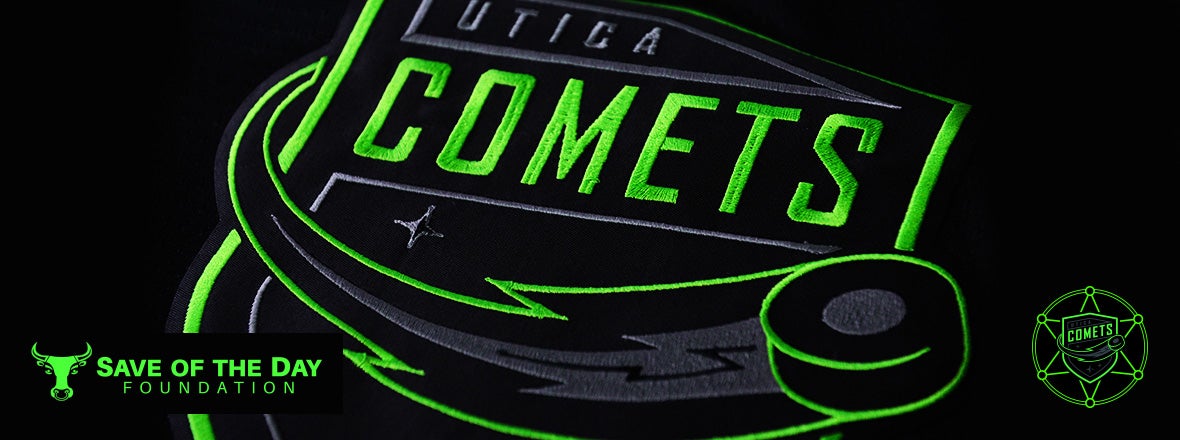 utica comets black jersey