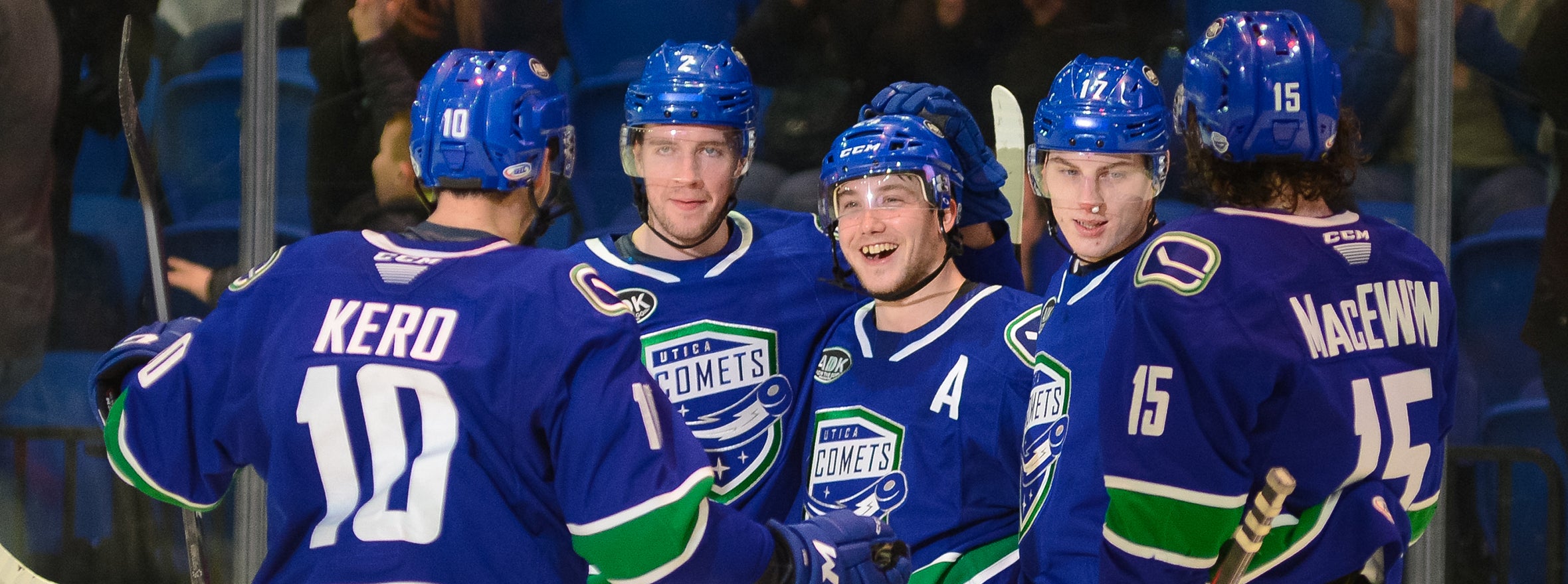 BOUCHER, MACEWEN POWER COMETS TO 5-2 WIN OVER AMERKS