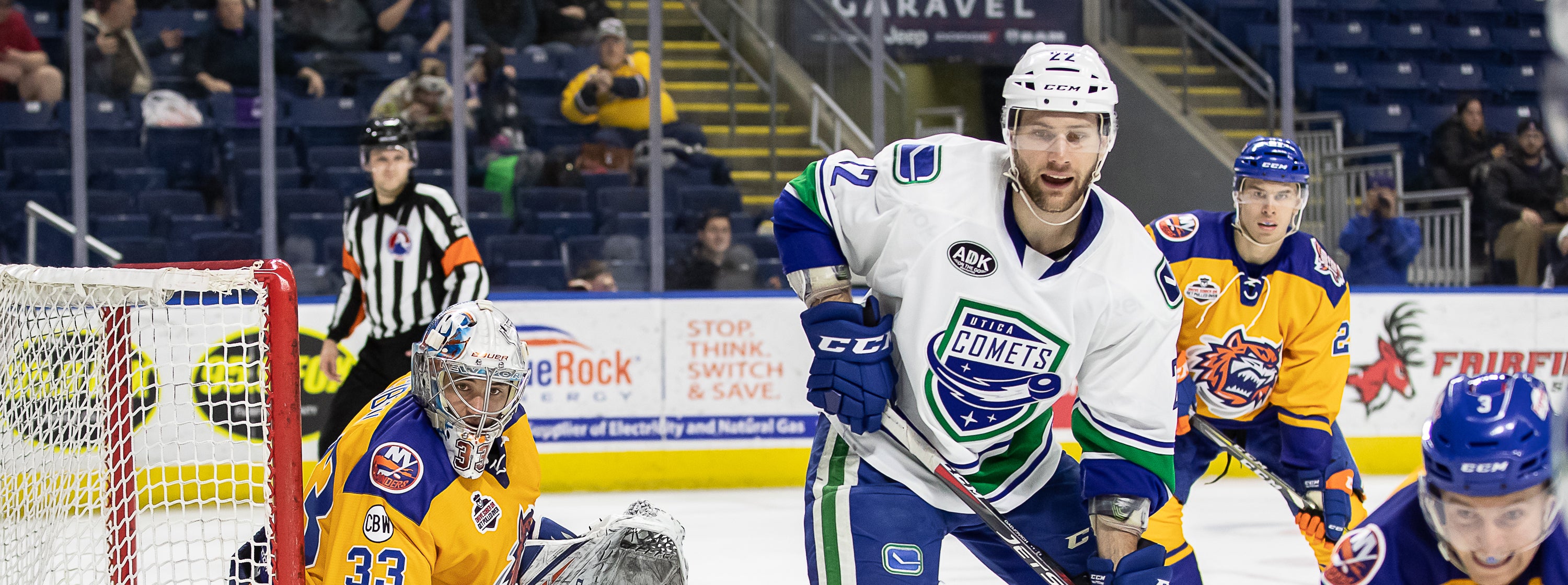 COMETS EARN ROAD POINT IN OVERTIME LOSS TO BRIDGEPORT