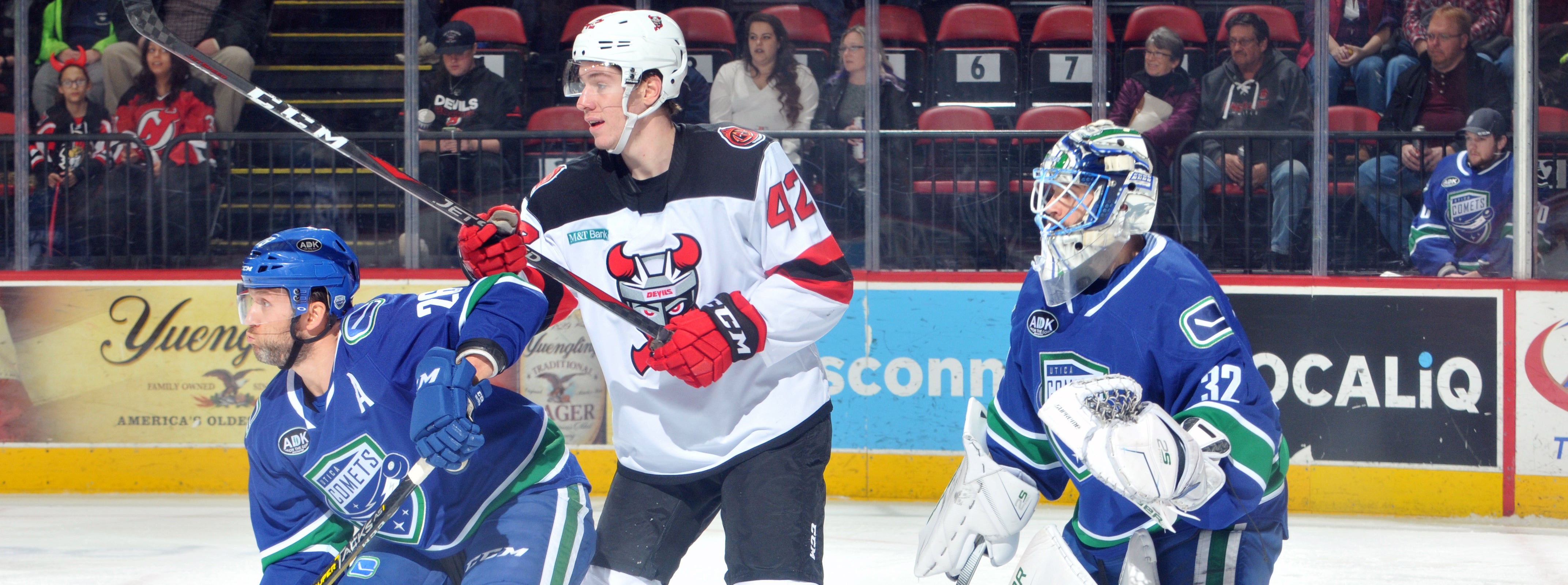 COMETS ERUPT FOR SEVEN GOALS IN WIN OVER DEVILS