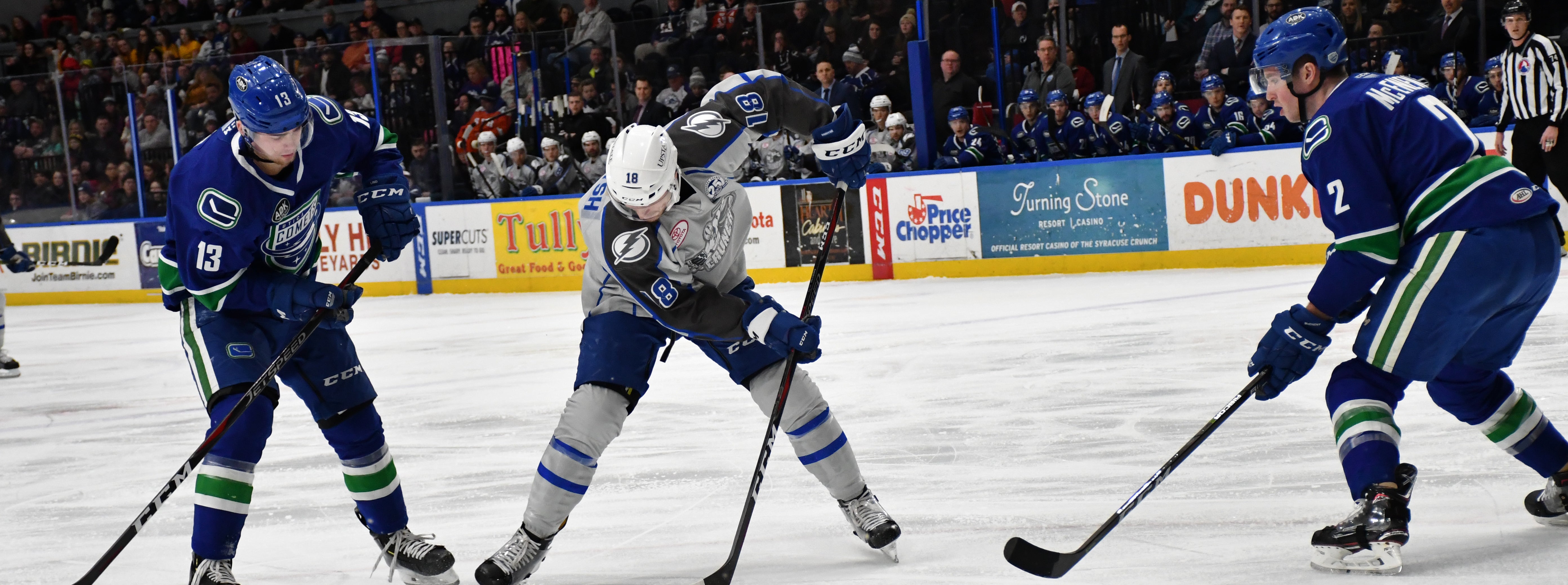 COMETS SHUTOUT BY CRUNCH ON ROAD