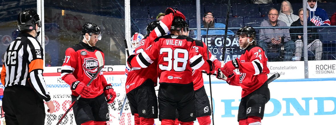 COMETS WIN SECOND STRAIGHT IN ROCHESTER