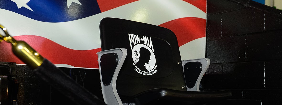 ADK BANK CENTER UNVEILS POW MEMORIAL CHAIR