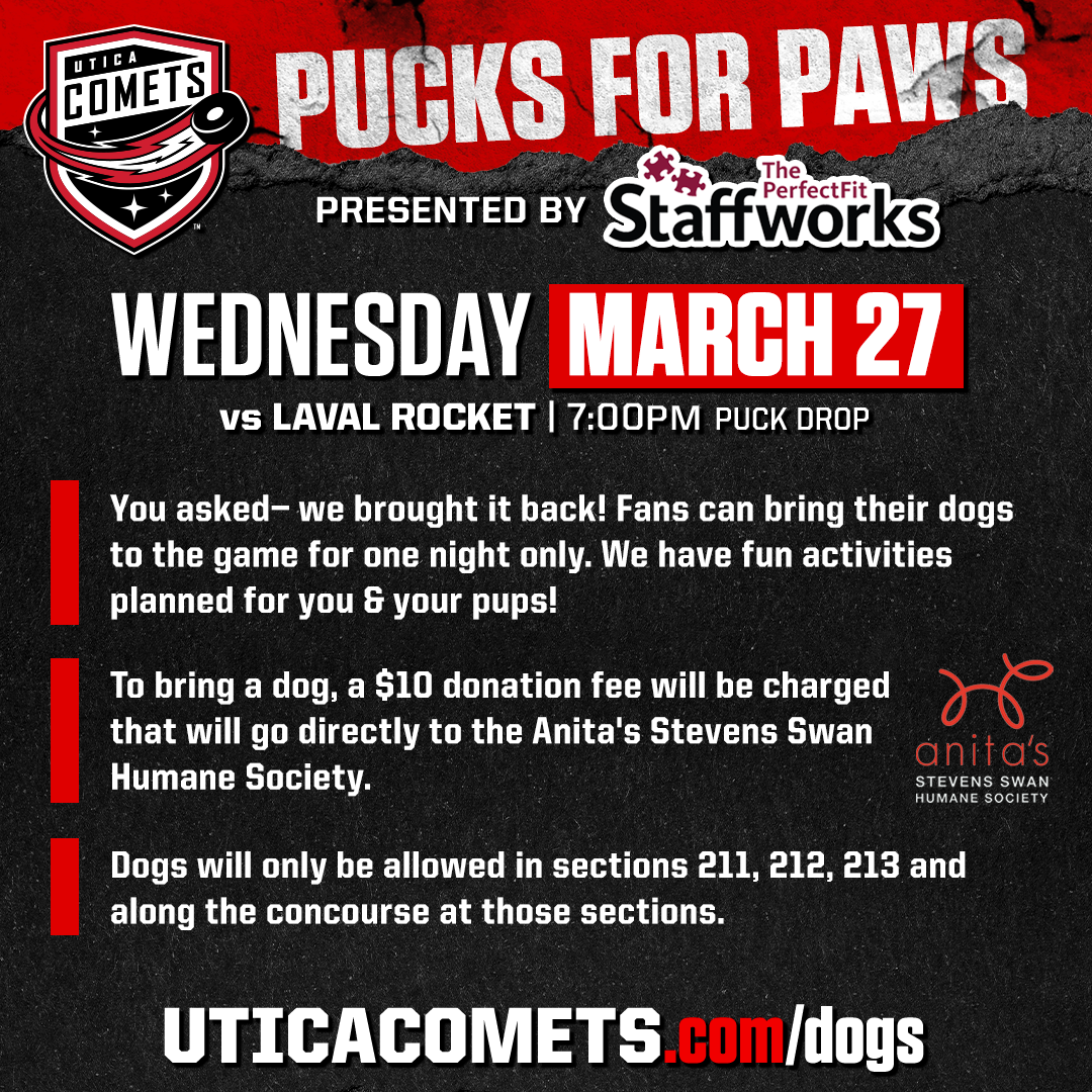 Pucks for Paws Utica Comets Official site